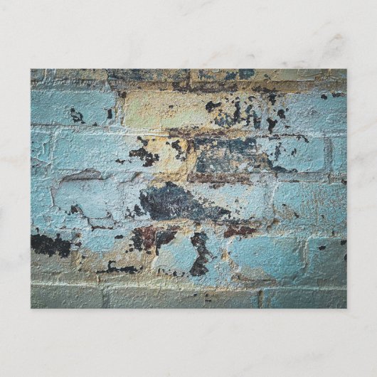 Abblätternde Farbe auf Backsteinwandstruktur Postkarte (Vorderseite)