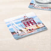 Abblendlicht Rechteckiger Pappuntersetzer (angewinkelt)