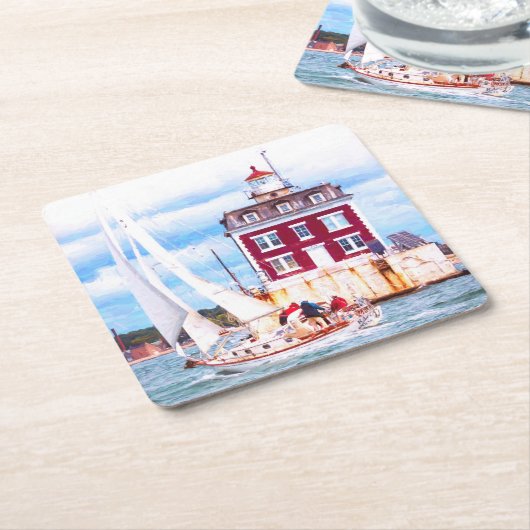 Abblendlicht Rechteckiger Pappuntersetzer (angewinkelt)