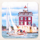 Abblendlicht Rechteckiger Pappuntersetzer (Vorderseite)