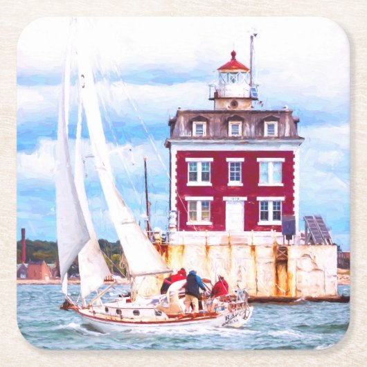 Abblendlicht Rechteckiger Pappuntersetzer (Vorderseite)