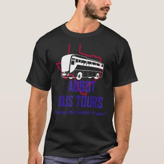 Abbot Bus Tours bringt die Grenze zum Satire T-Shirt (Vorderseite)