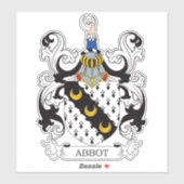 Abbot Familienwappen Aufkleber (Blatt)