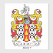Abbot Familienwappen Aufkleber (Blatt)