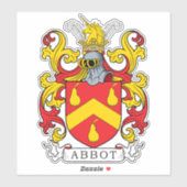 Abbot Familienwappen Aufkleber (Blatt)