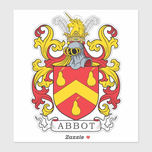 Abbot Familienwappen Aufkleber (Blatt)