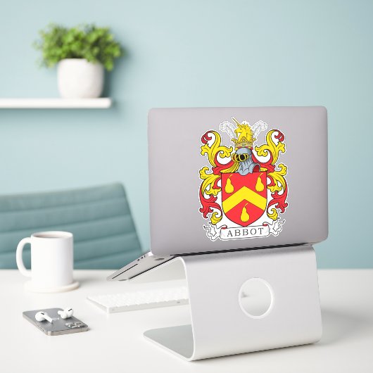 Abbot Familienwappen Aufkleber (Laptop auf Schreibtisch)