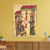 Abbot John bietet Manuskript Benedict an Leinwanddruck (Insitu (Wohnzimmer))