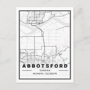 Abbotsford British Columbia Canada Travel City Map Postkarte
