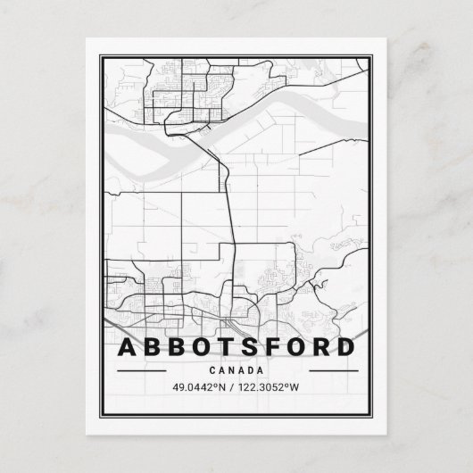 Abbotsford British Columbia Canada Travel City Map Postkarte (Vorderseite)