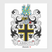 Abbott Familienwappen Aufkleber (Blatt)