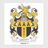 Abbott Familienwappen Aufkleber (Blatt)