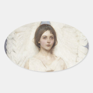 Abbott Handerson Thayer - Angel Ovaler Aufkleber