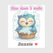 Abbremsen & Lächeln - Aufkleber für Eule (Blatt)