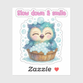 Abbremsen & Lächeln - Aufkleber für Eule