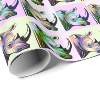 Abbruch der Rhinos-Pop-Kunst Geschenkpapier