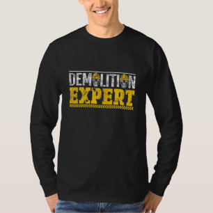 Abbruchexperte mit Bauarbeiterhelm T-Shirt