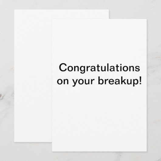 Abbruchkarte. Dankeskarte (Vorne/Hinten)