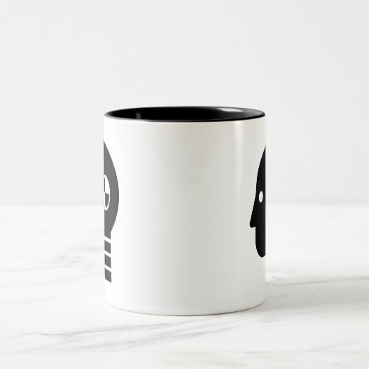 Abbruchs-Test-blinde Piktogramm-Tasse Zweifarbige Tasse (Mittel)