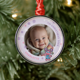 Abby Cadabby Baby's 1. Weihnachten Foto Metall Orn Ornament Aus Metall