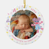 Abby Cadabby Baby's 1st Christmas Photo Ceramic Or Keramik Ornament (Vorne)