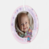 Abby Cadabby Baby's 1st Christmas Photo Metal Orna Ornament Aus Metall (Vorderseite links)