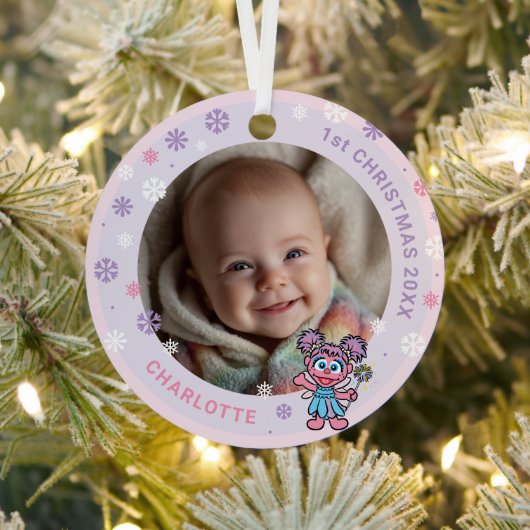 Abby Cadabby Baby's 1st Christmas Photo Metal Orna Ornament Aus Metall (InSitu)
