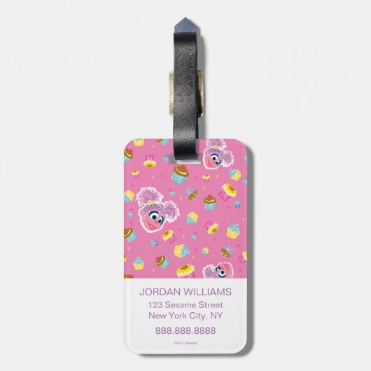 Abby Cadabby Cupcake Party Pattern Gepäckanhänger (Rückseite vertikal)
