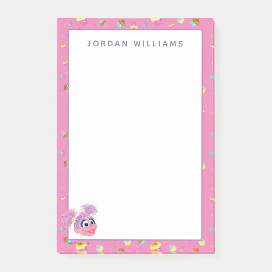 Abby Cadabby Cupcake Party Pattern Post-it Klebezettel (Vorderseite)
