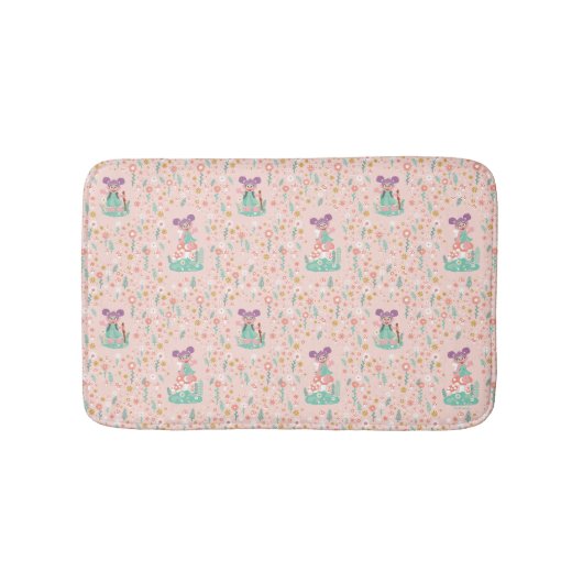 Abby Cadabby | Muster der Blume Holz Badematte (Vorderseite)