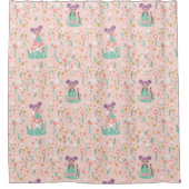 Abby Cadabby | Muster der Blume Holz Duschvorhang (Vorderseite)