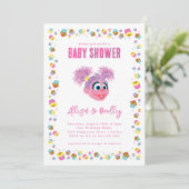 Abby Cadabby Pink Baby Shower Confetti Einladung (Stehend Vorderseite)
