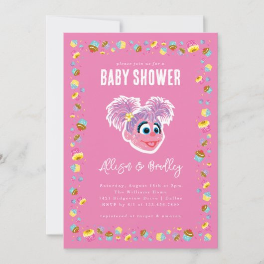 Abby Cadabby Pink Baby Shower Confetti Einladung (Vorderseite)