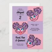 Abby Cadabby | Rosa und Lila Mädchen Geburtstag Einladung (Vorne/Hinten)