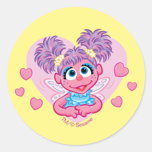 Abby Cadabby Valentine Hearts Graphic Runder Aufkleber (Vorderseite)