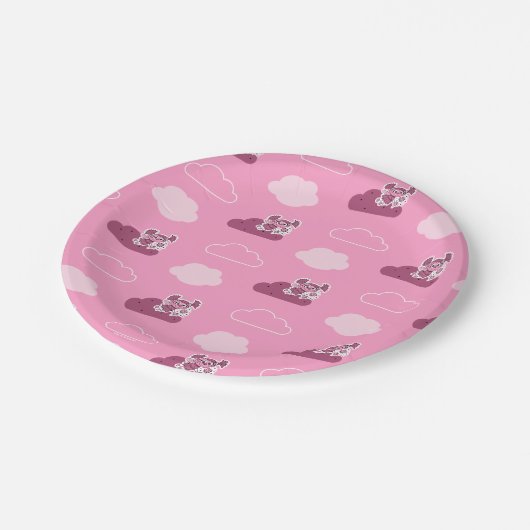 Abby Doodley Cloud Pattern Pappteller (Schrägansicht)