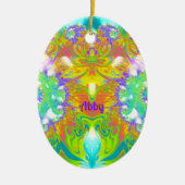 ABBY ~ EASTER EGG ~ FRAKTAL Multicologe Hübsch Keramik Ornament (Vorne)