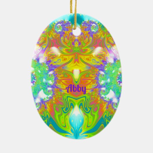 ABBY ~ EASTER EGG ~ FRAKTAL Multicologe Hübsch Keramik Ornament (Hinten)