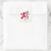 Abby & Elmo Grafik Quadratischer Aufkleber (Tasche)
