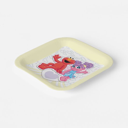 Abby & Elmo Graphic Pappteller (Gewinkelt)