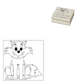 Abby (Fox oder Hund) Holz angebrachte Gummistempel (Stempel)