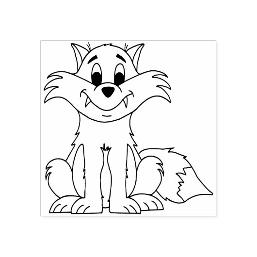 Abby (Fox oder Hund) Holz angebrachte Gummistempel (Prägung)