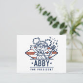 Abby für Präsident Postkarte (Stehend Vorderseite)
