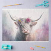 "Abby" Highland Cow mit Pastel Crown 30x20 Seidenpapier (Basteln)
