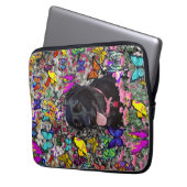 Abby in den Schmetterlingen - schwarzer Laptopschutzhülle (Vorderseite Links)