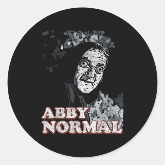 Abby Normal Brain Funny Halloween Runder Aufkleber (Vorderseite)