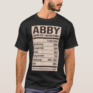 Abby Nutrition Facts Name Nickname Alias Title Fri T-Shirt