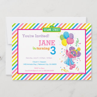 Abby Striped Birthday Einladung