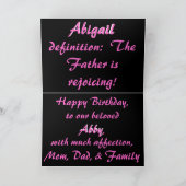 Abby-Tageskarte Karte (Innenseite)