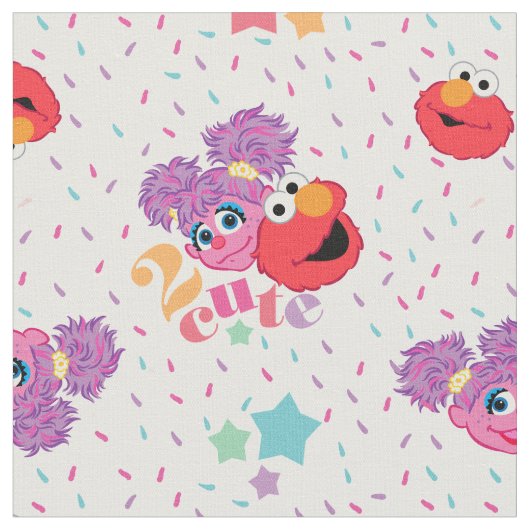 Abby und Elmo 2 Niedliches Muster Stoff (Nahaufnahme)